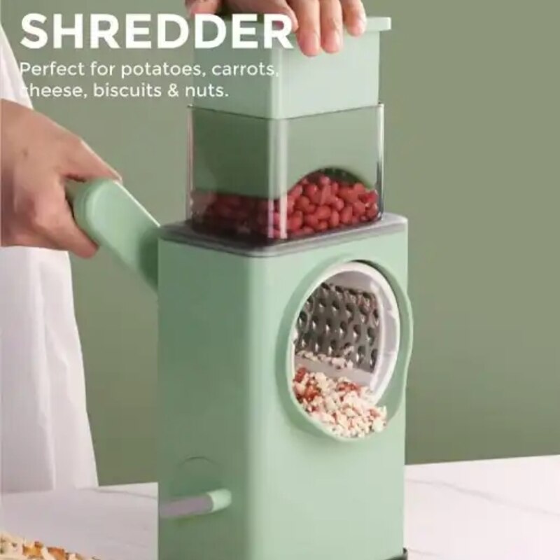 3-in-1: Manual Vegetable Slicer, Grater, and Chopper Set