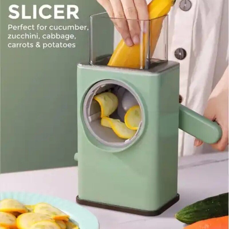 3-in-1: Manual Vegetable Slicer, Grater, and Chopper Set