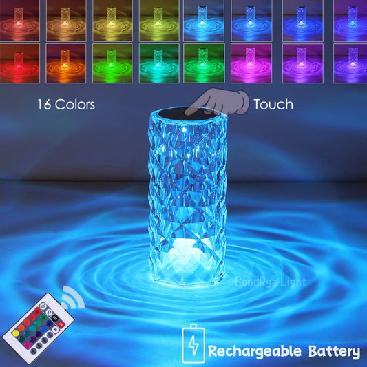 Crystal RGB Lamp(Touch + 16 different color modes)