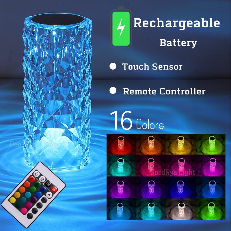 Crystal RGB Lamp(Touch + 16 different color modes)